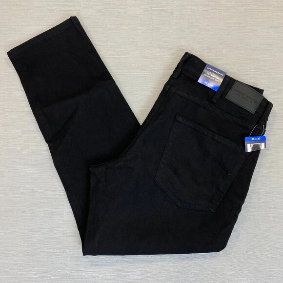 Lucky Brand 410 Jeans Mens 36 x 30 Black Denim Pants Straight Leg - Picture 1 of 13
